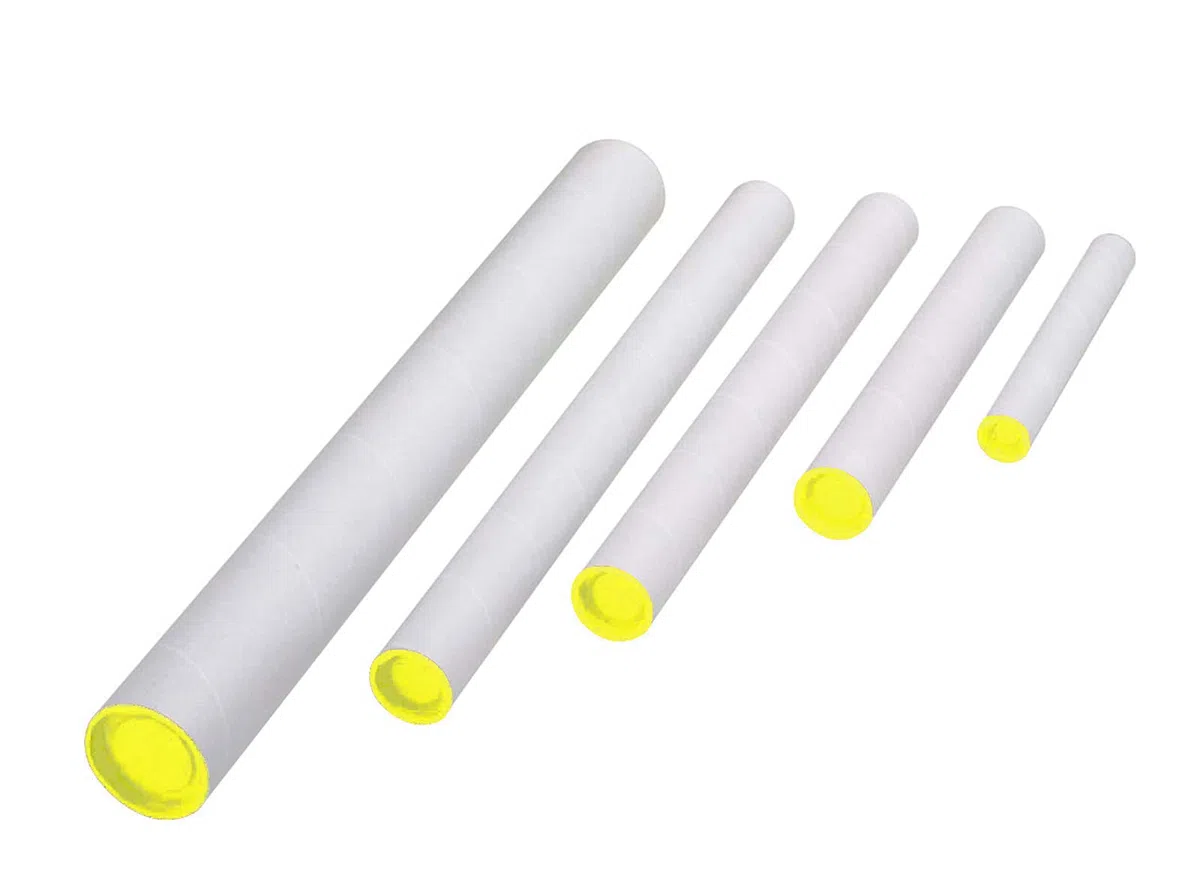Imballaggi Point - Tubo in cartone bianco - Lunghezza 50 cm - Diametro 10 cm. Resistenti e Professionali per Poster, Documenti, Disegni, Campioni e Materiali Stampati- Set da 10 Pezzi