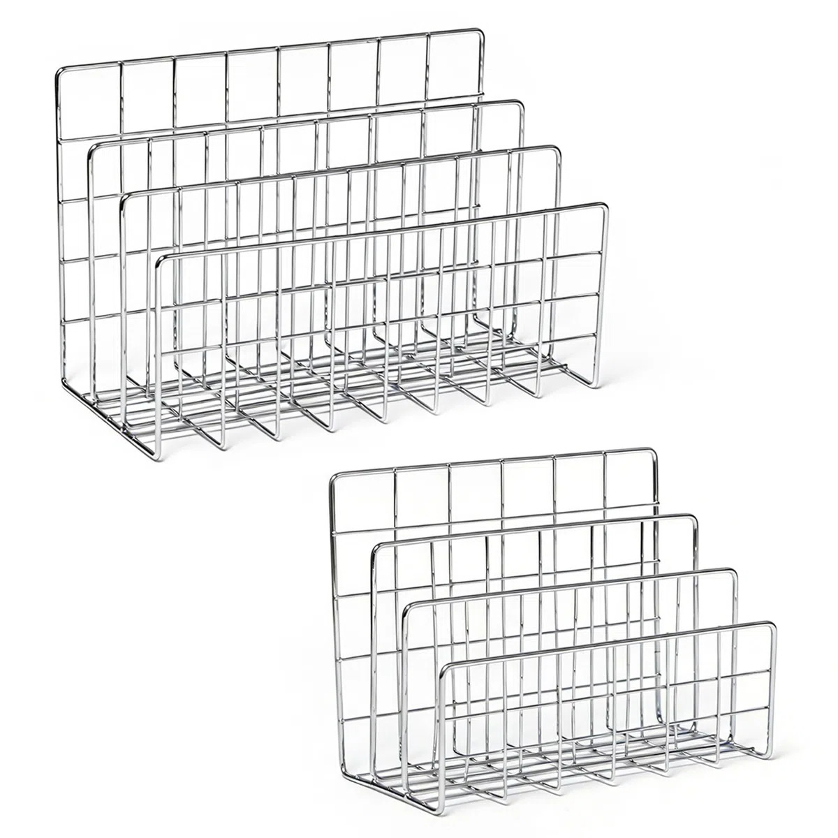 2 Pezzi Portadocumenti in Ferro Magazine Storage Rack Rack di Riempimento Verticale di File in Ferro 3 Griglia Supporto per Documenti Portariviste Sorter Mail Organizer per Posta,Libri,Brochur