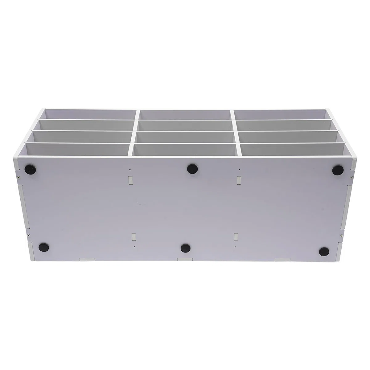 Portadocumenti a 4 ripiani, con 12 scomparti, da scrivania, per la letteratura, per la casa, l'ufficio, l'aula, il fai da te, 80 x 30,8 x 30 cm (bianco)