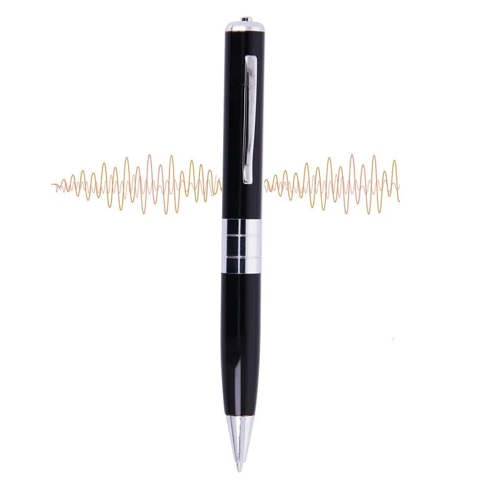 REY Registratore nascosto con penna spia audio, fino a 32 Gb, include cavo micro USB, manuale, auricolari e inchiostro, colore nero