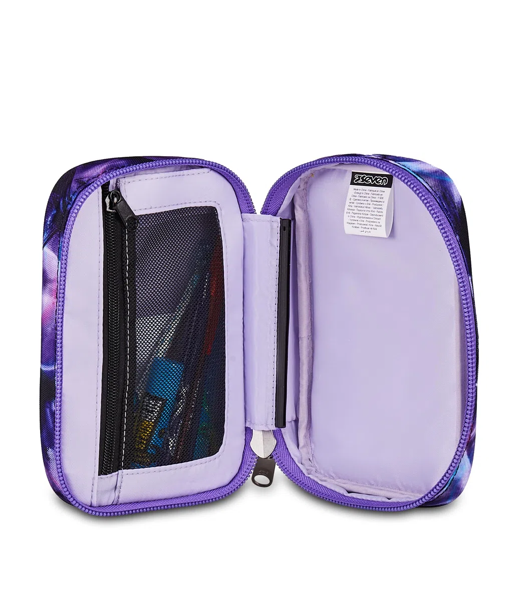 Seven Astuccio Scuola Speed Pad Plus LOVEPASS, Viola, Portapenne attrezzato, 45 pezzi, Planche amovibili, Tasca interna per cancelleria, Accessori Zaino, Scuola elementare e media, Bambina, Ragazza