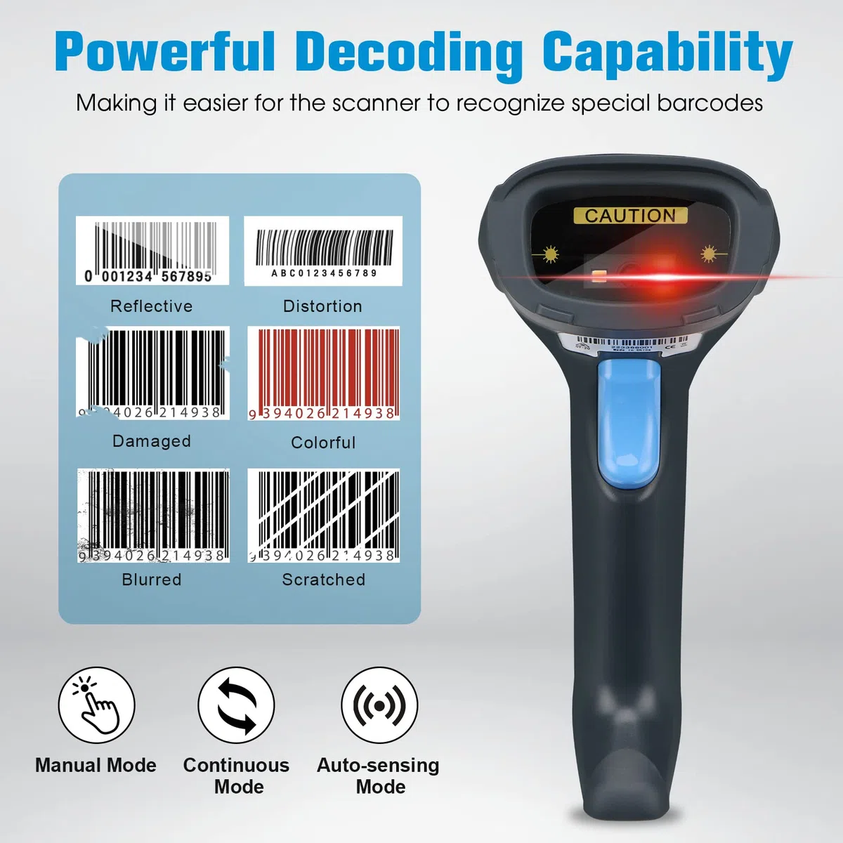 OBZ Lettore Codice a Barre 2D 1D Lettore Barcode USB Cablato Lettore QR Code per PDF417 Data Matrix Scanner di Codice a Barre Palmare Scansione Automatica dello Schermo Pistola Barcode per PC MAC POS