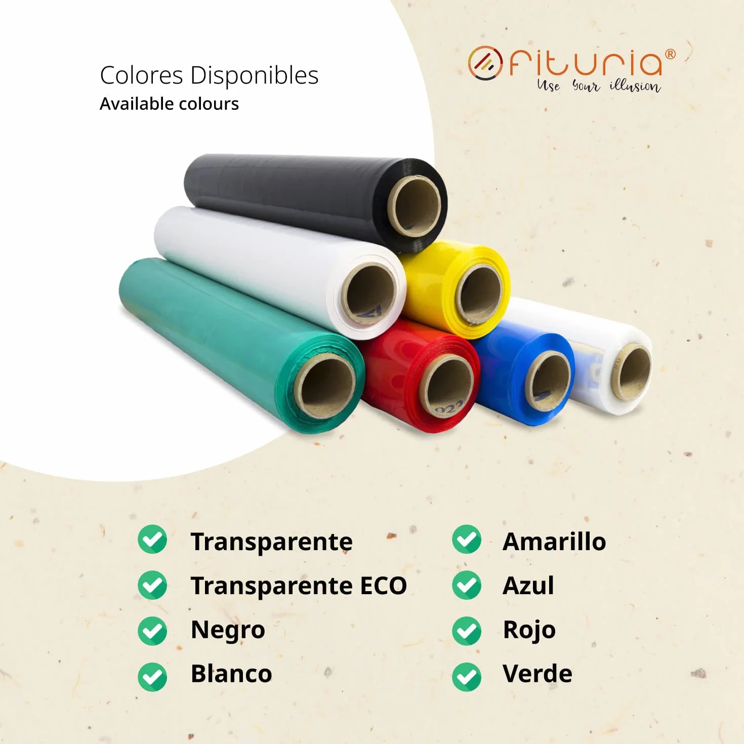 Film estensibile, Film plastico per imballaggio, Proteggi rotolo in plastica bianca per spedizioni e traslochi, Rotolo da 50 cm e fino a 400 m estensibile - Ofituria (1 unità)