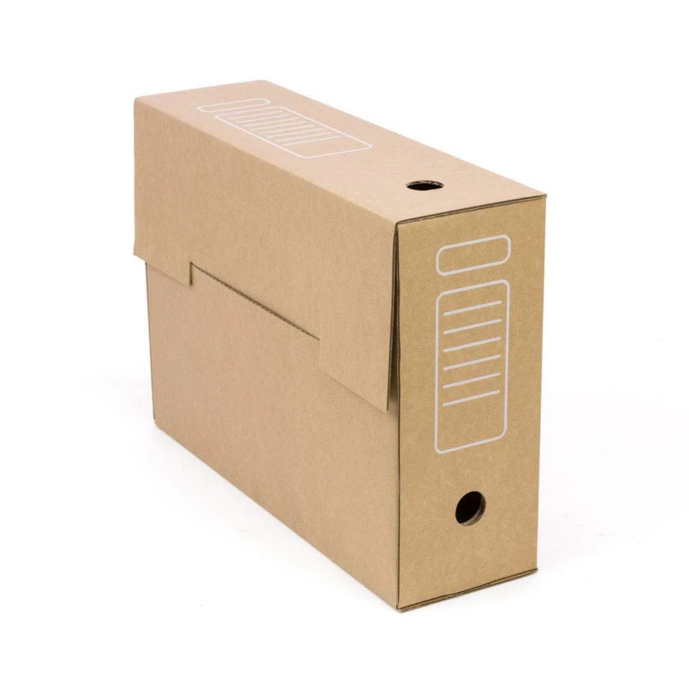 Confezione da 20 Scatole Archivio Definitivo Automontanti A4 – Cartone Ondulato 3 mm, Chiusura Automatica Senza Nastro, 100% Riciclabili, dimensioni: 36x10,3x27,1 cm, colore marrone