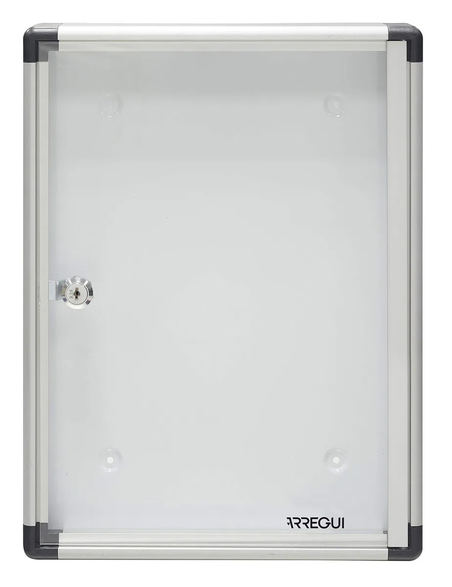 Arregui PAN52 Bacheca porta avvisi/pubblicitá in alluminio e metacrilato con capacità per 1 foglio DIN A4, argento