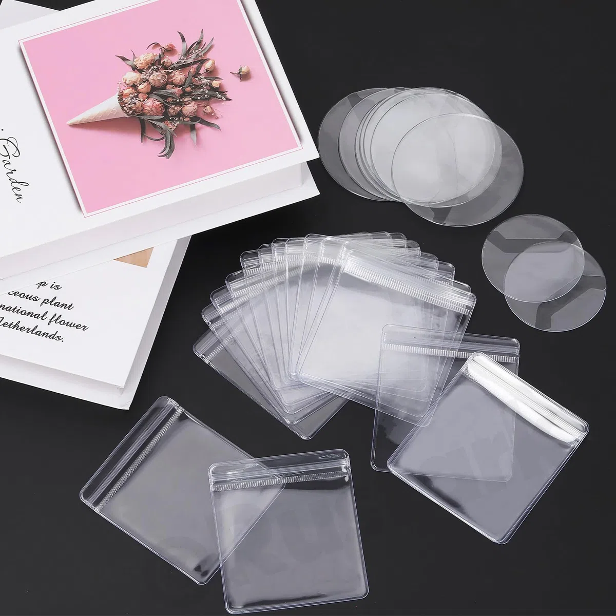 Autoadesivo Chiudibile Imballaggio Film Cellophane Polipropilene Chiusura Adesiva Sacchetto Cellophane Autoadesivo Trasparente Cellophane Borse (4 misure)