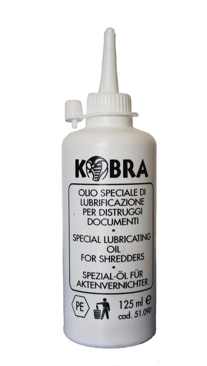 KOBRA Olio Lubrificante per Distruggidocumenti scatola da 4 flaconi, 125 ml
