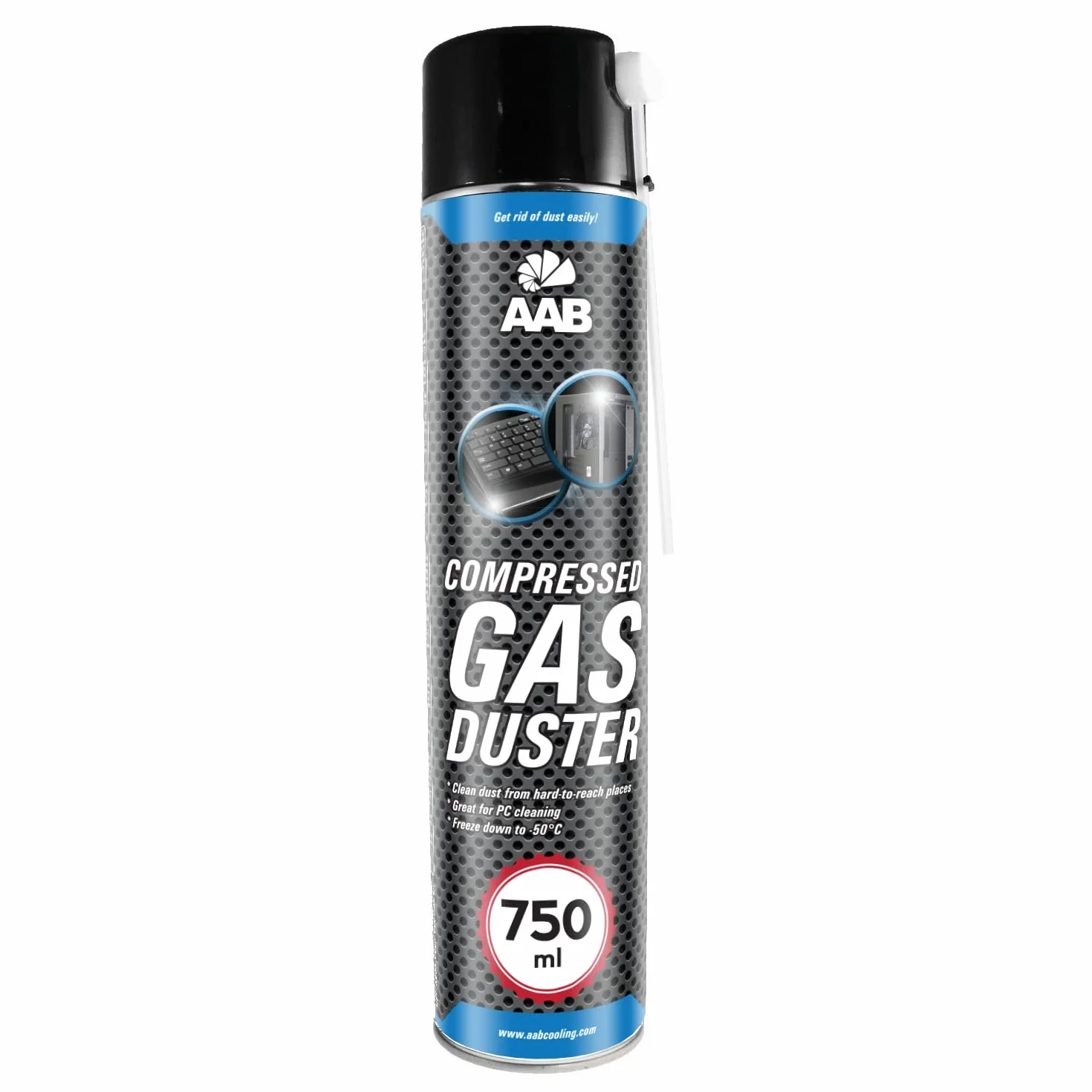 2x AABCOOLING Bomboletta d'Aria Compressa 750ml per Pulire Accessori PC, Tastiera, Stampanti, Televisioni, Fotocamere, Spray Contatti con Tubo di Estensione, Rimozione di Polvere