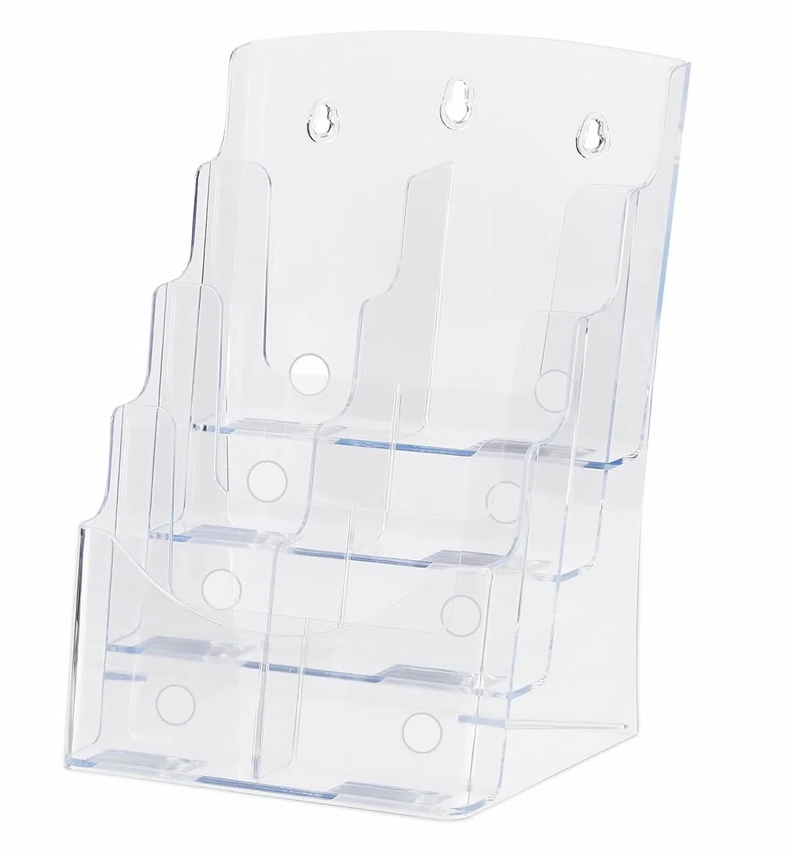 TUKA-i-AKUT 2pz Portabrochure 8 Scomparti Formato A4 1/3 | DL | A6, Supporto per Depliant da Tavolo o da Parete, Portariviste Espositori per Menu Cataloghi Brochure, Acrilico Trasparente, TKD8633