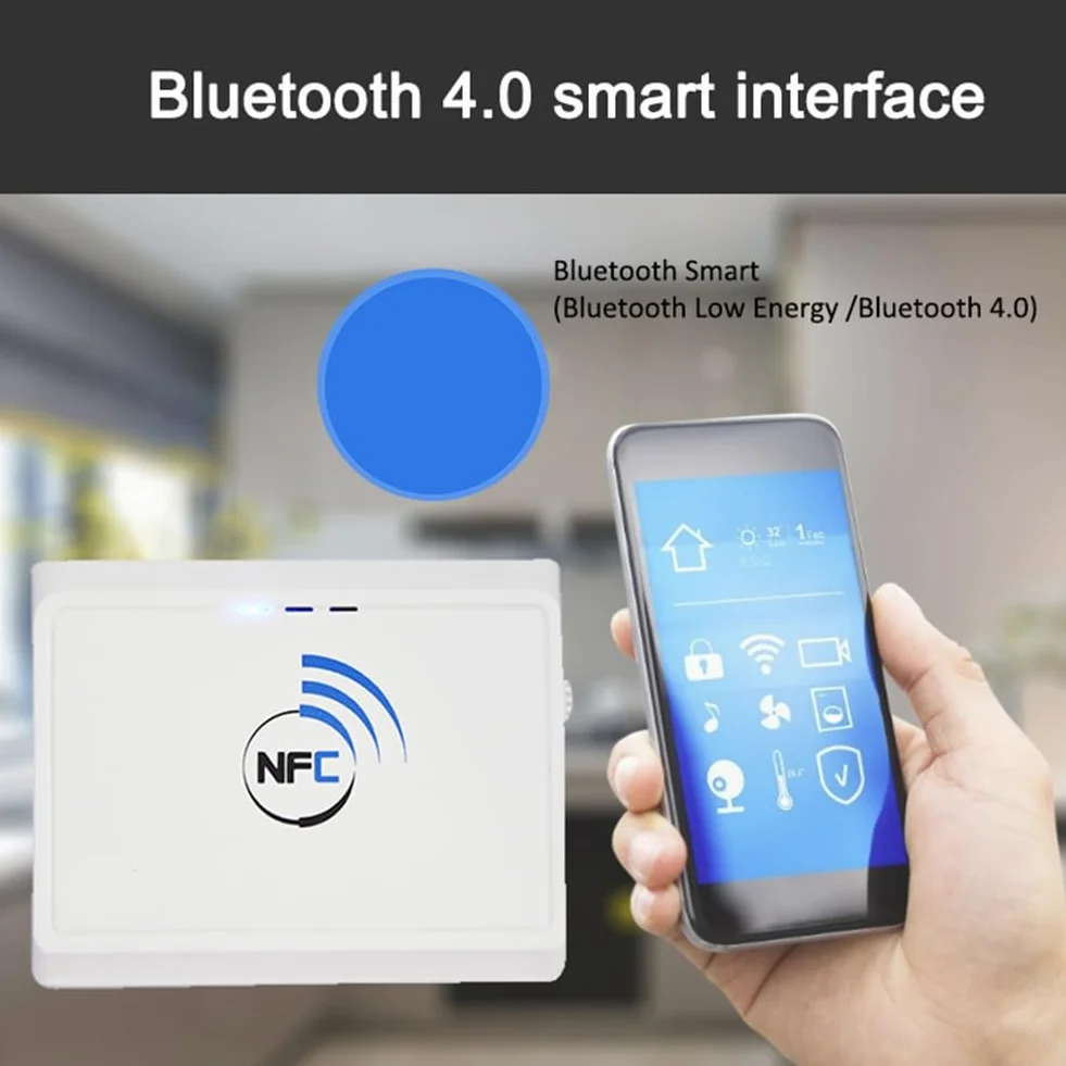Lettore di schede mobile senza contatto senza fili 13.56MHz NFC Bluetooth Android RFID (ACR1311)