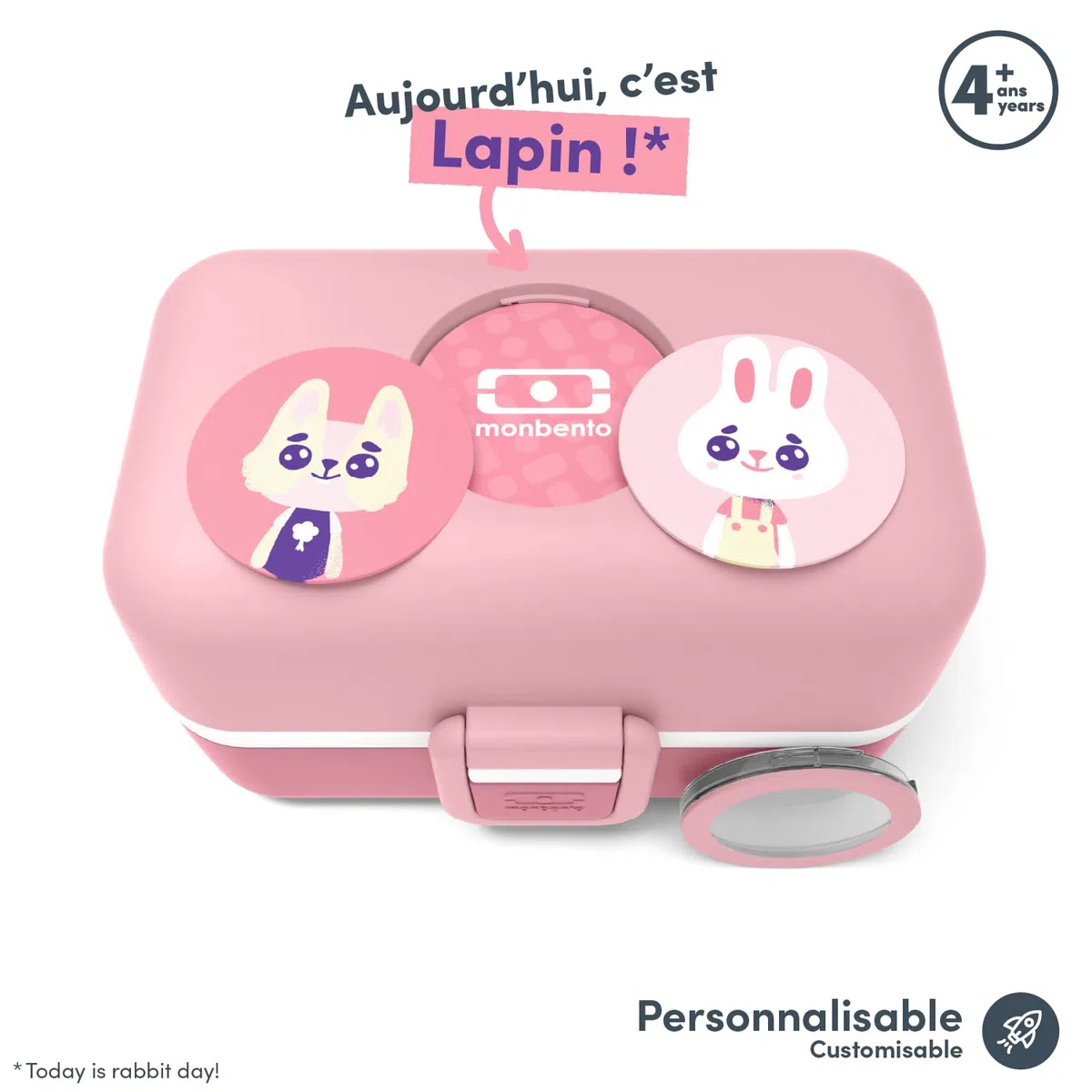 monbento - Lunch Box Bambini MB Tresor Blush - Porta Pranzo con 3 Scomparti - Perfetto per Pranzi o Merende a Scuola/Parco - Senza BPA - Sicuro Per Uso Alimentare - Rosa