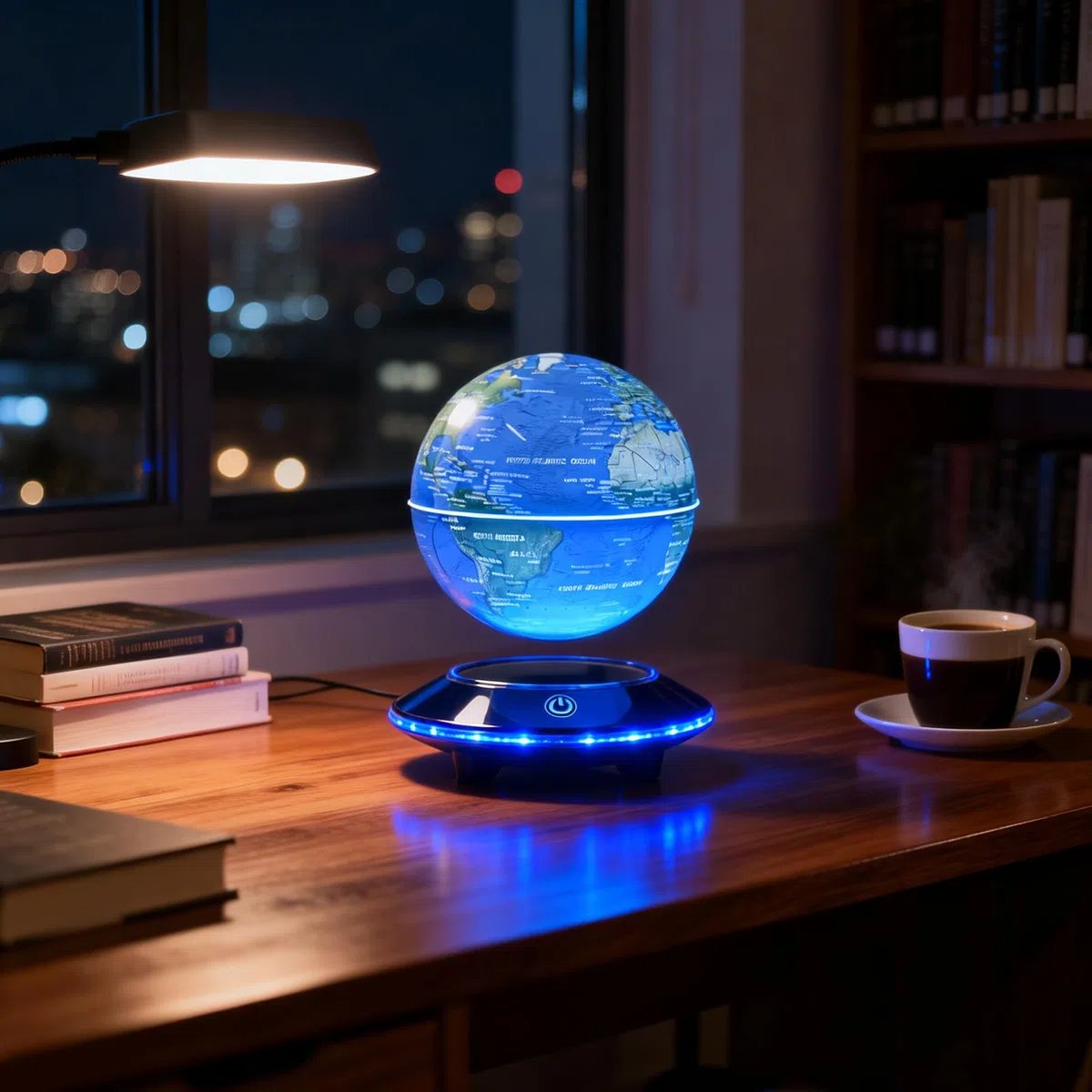 Globo a levitazione, globo a levitazione magnetica, mappamondo galleggiante a rotazione automatica con luce a LED per l'arredamento dell'ufficio in camera, luci notturne