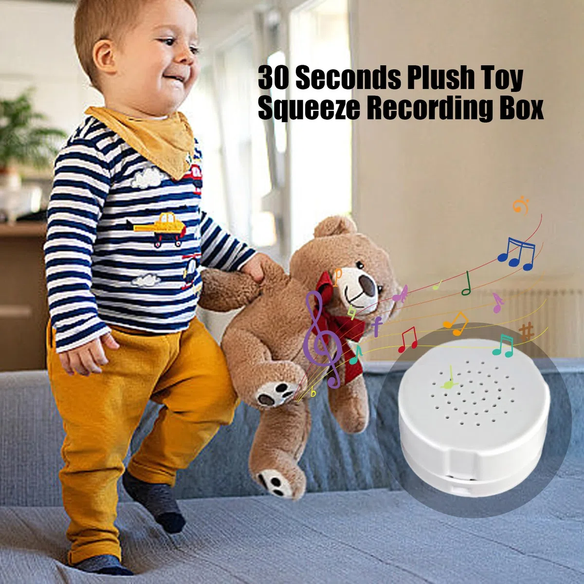5Pz 30 Secondi Registratore Vocale, Scatola Vocale Giocattolo per Regali Fai da Te, Registra Un Messaggio Personalizzato per Animali di Peluche, Orso di Peluche, Bambola Giocattolo E Cuscino
