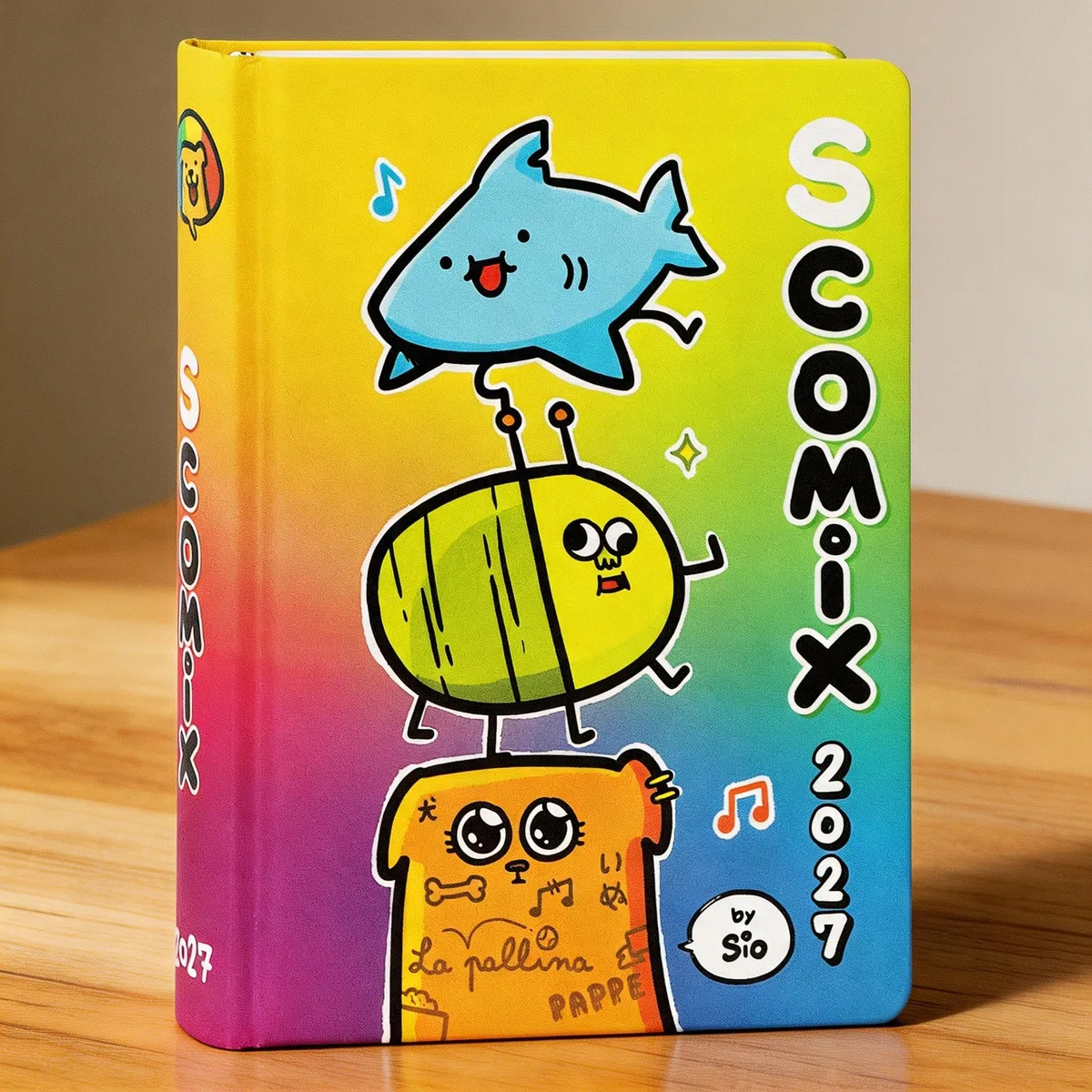 COMIX Scomix by Sio - Agenda Giornaliera 16 Mesi, Diario 2026-2027 per Scuola Elementare e Media, con Copertina Rigida e Colorata, 512 Pagine a Colori, per Bambini e Ragazzi, 12x16.5 cm