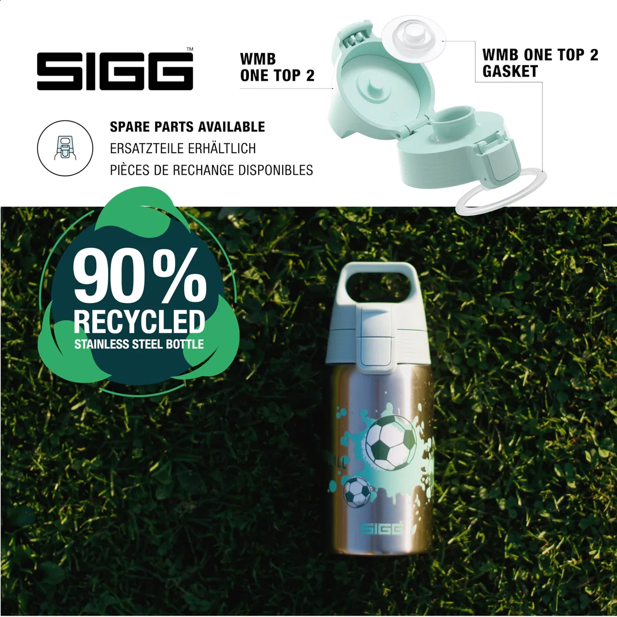 SIGG - Borraccia Bambini In Acciaio Inox - Shield One - Perfetta Per Bevande Gassate - Ermetica - Leggera - Senza BPA - 0,5L