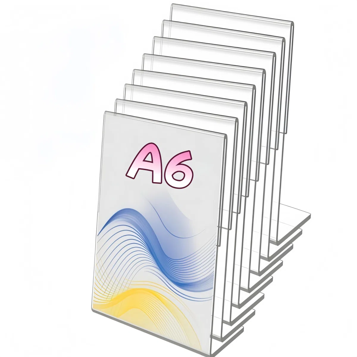 10 supporti per menù in acrilico formato A6, supporto per menù e opuscoli, supporto per menù per ufficio, negozio, ristorante