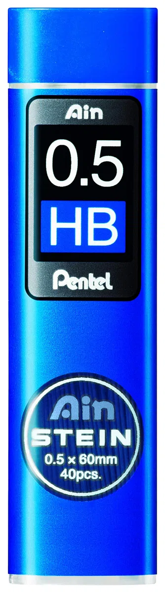 Pentel Ain Stein HB da 0,5 mm, confezione de 12 tubi con 40 conduttori per tubo ciascuno
