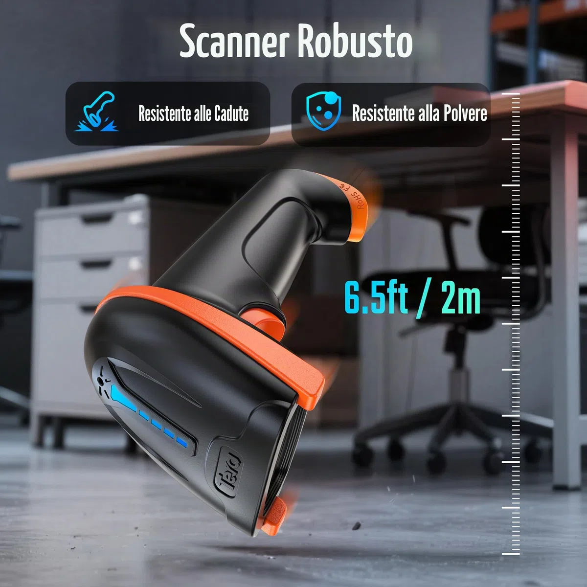 Tera 2D QR Lettore di Codici a Barre Senza Fili USB Cablato 1D 2D Wireless Barcode Scanner Codici a Barre Digitali/Stampati Funziona con Windows Mac Linux, D5100
