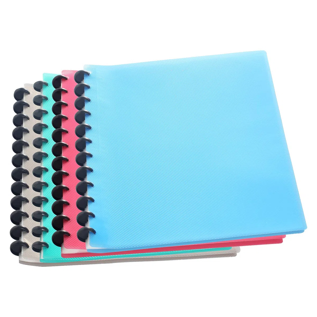 TUKA-i-AKUT 4pz A4 PP Portalistino con Rilegatura Anelli, Buste Trasparenti, Per Presentazione e Archiviazione di Documenti, Libro di Presentazione a Spirale, Set di 4 in 4 colori, TKD8029 bunt