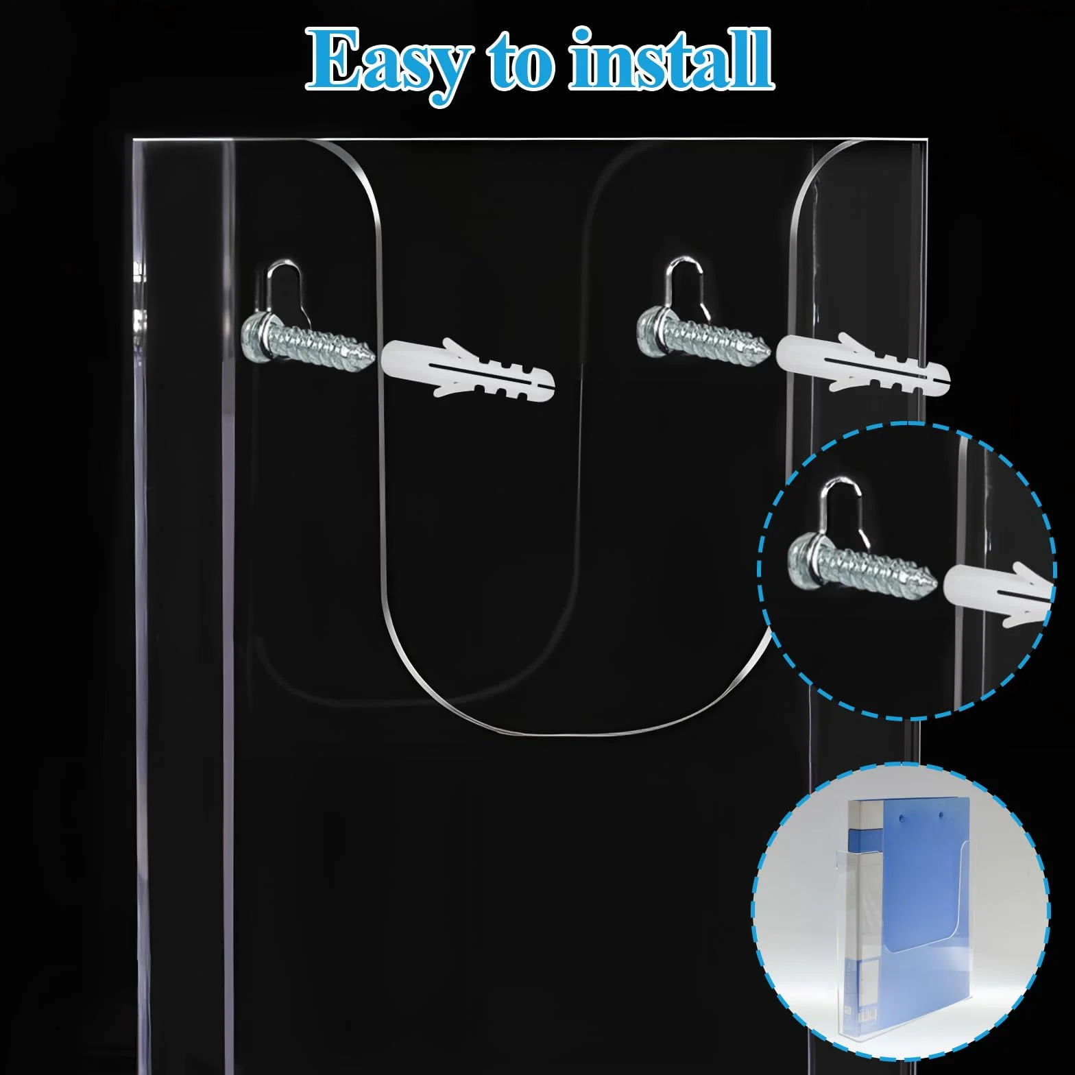 GAESHOW 5PZ Porta Volantini da Parete Formato A6, Portadocumenti a Parete, Porta Opuscoli in Acrilico, Espositore Porta Depliant da Tavolo Trasparente, per Volantini, Menu e Opuscoli