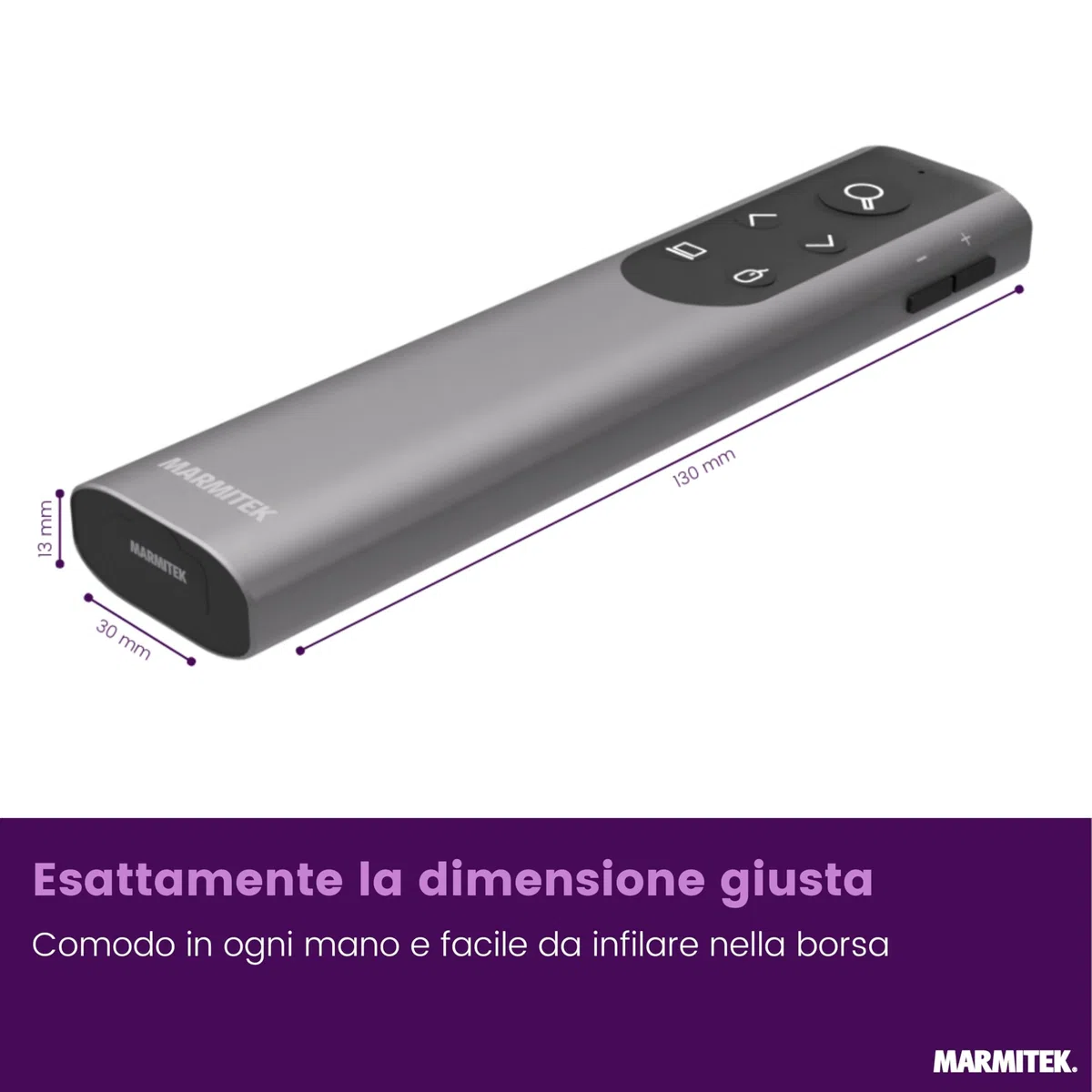 Presenter per presentazioni Marmitek WPR 400 – Puntatore digitale e Air Mouse – Funzione zoom e evidenziazione – Ricevitore USB-C e USB-A – Presentazioni wireless – Presenter – Clicker PowerPoint