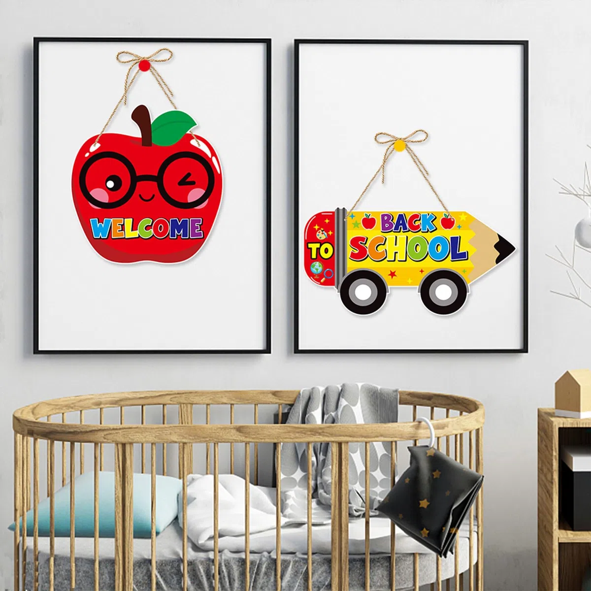1 pz/2 pezzi per porta a scuola cartelli per il primo giorno in aula decorazioni di carta da appendere alla parete fatte