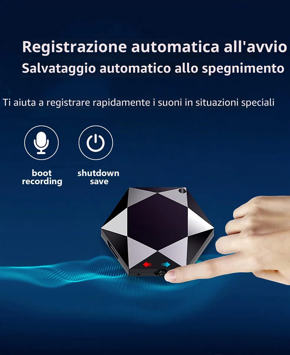 WANGCL Mini registratore vocale a Forma di Ciondolo Registratore vocale Audio Digitale Professionale attivato 60 Ore in Standby Chiavetta USB con cancellazione del Rumore (8 GB)