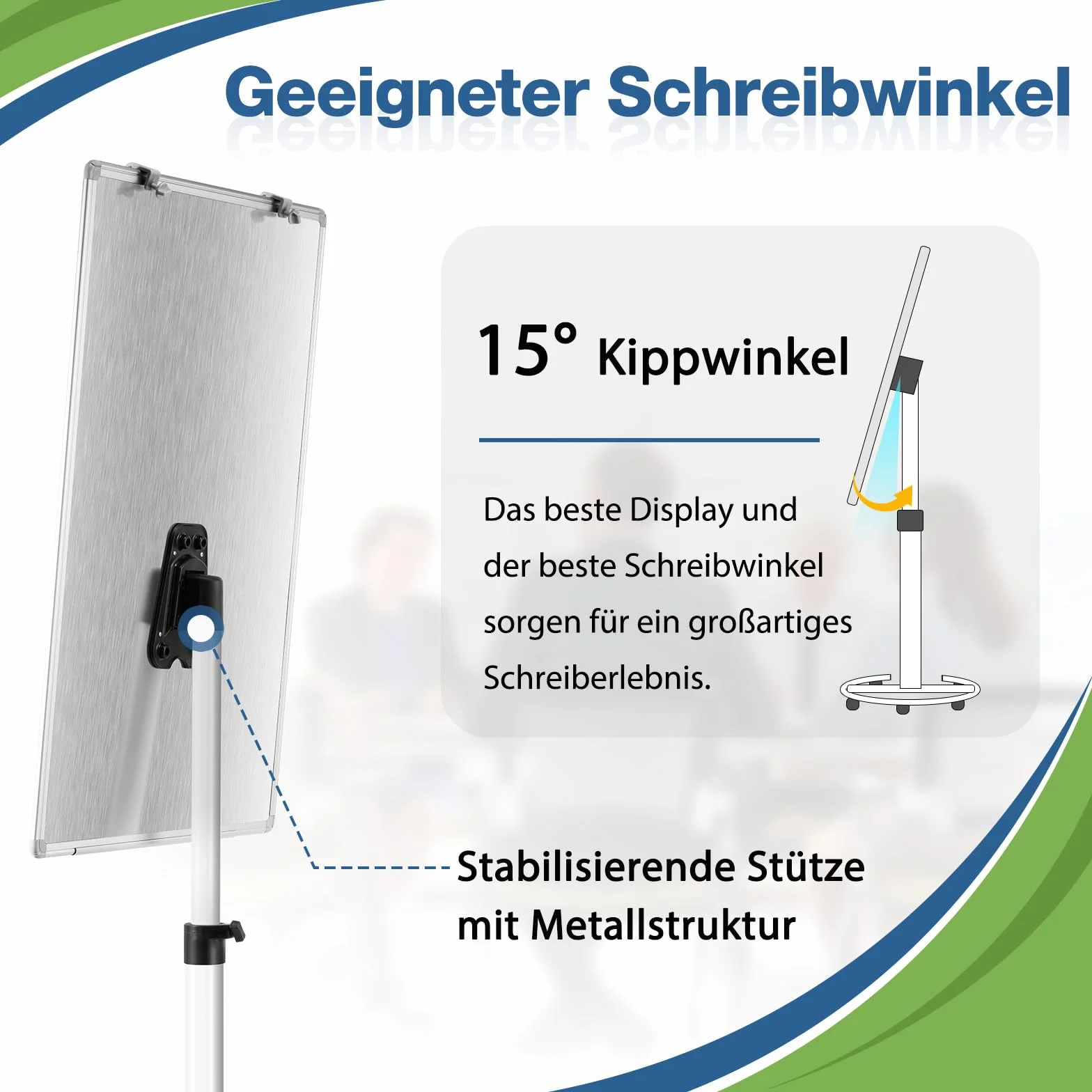 Lavagna bianca mobile, 70 x 100 cm, lavagna magnetica con supporto, lavagna a fogli mobili regolabile in altezza, Dry Erase Standing White Board per ufficio, lezioni