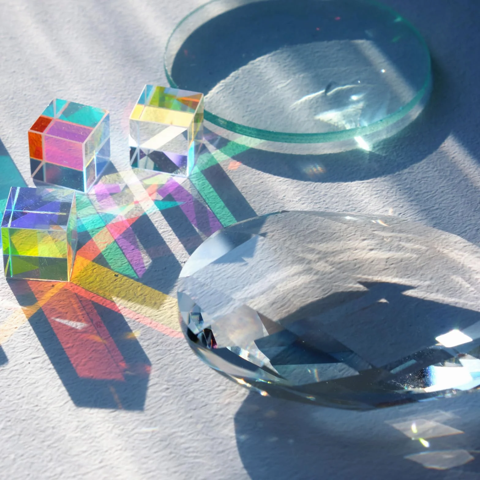 PATIKIL Set Lenti Ottiche, 6Pz Lente Biconvessa, Lente Biconcava, Lente a Prisma, Specchio Convesso, Specchio Concavo, Specchio Piatto Per Insegnamento Fisica, Trasparente