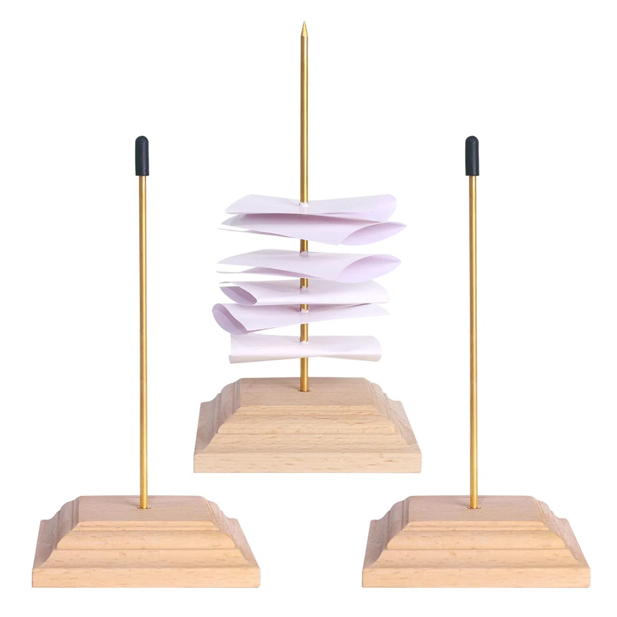 Confezione da 3 Spike per Ricevute in Legno, Porta Comande Porta Scontrino Fattura Forcella, Spike Receipt Porta Memo Ricevute per Ristorante, Cucina, Ufficio, Hotel, Negozio