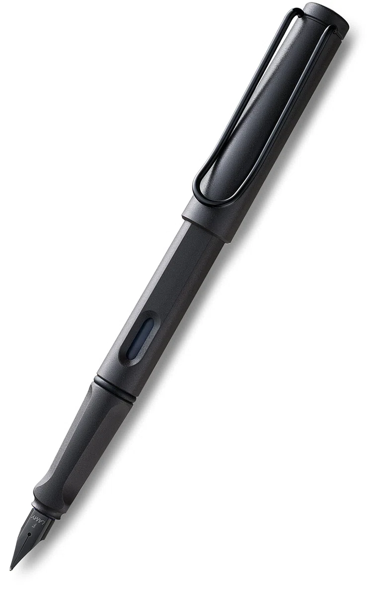 Lamy “Safari” Umbra - Penna stilografica, pennino fine, colore bianco, con 10 cartucce di inchiostro nero, in