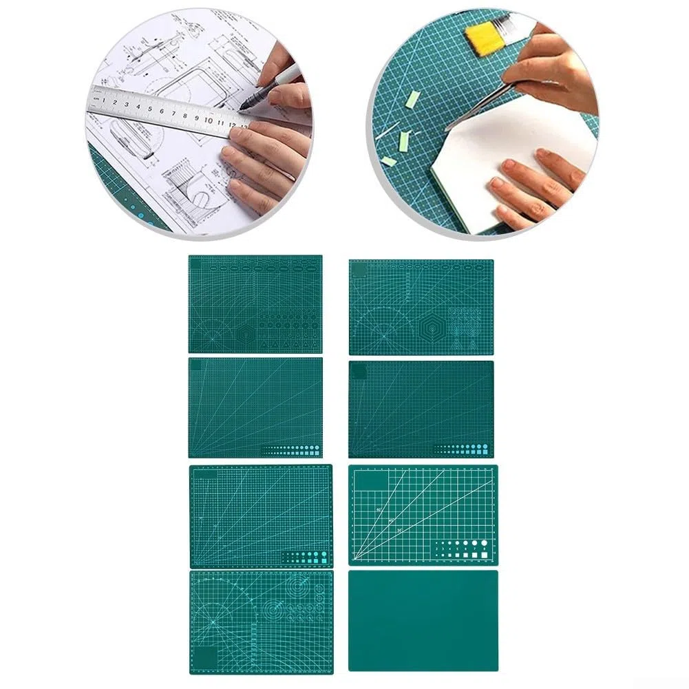 Sumsoctober - Tappetino da taglio double-face spesso 3 mm, con stampa a doppia scala, lavabile, per cucito, trapuntatura e modellismo, in polipropilene, per scrivania e officina (A-2 nero)