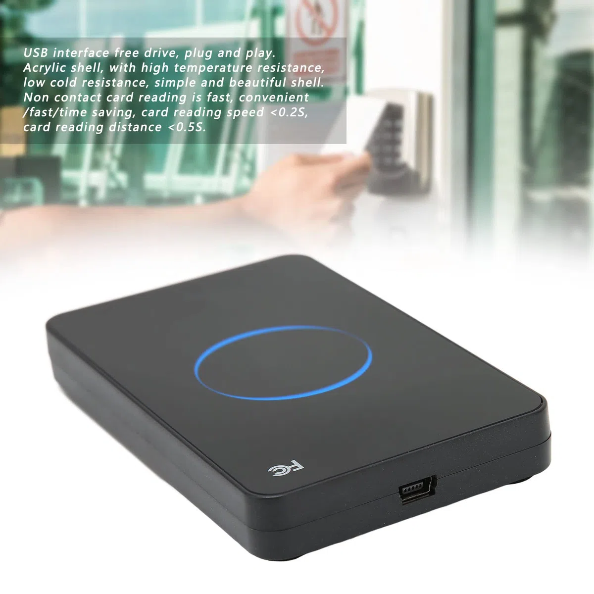Lettore NFC Lettore di Badge USB Lettore di Carte d'identità R80D 125Khz Plug And Play Lettore di Carte d'identità con Interfaccia USB con Indicatore Luminoso/cicalino
