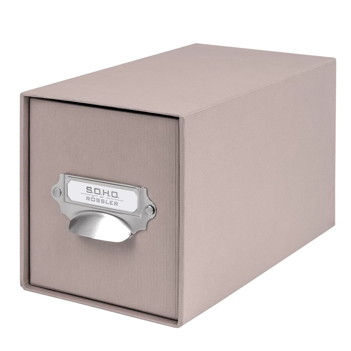Rössler Papier 1327452490 - S.O.H.O. Cassetto porta CD, con etichetta inseribile e maniglia, color tortora, 1 pezzo
