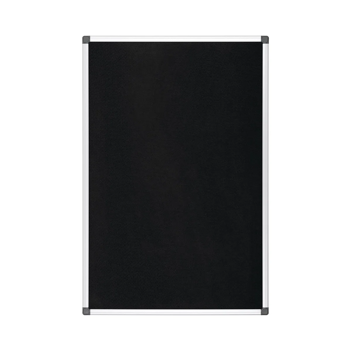 Bi-Office Pannello In Feltro Maya Con Cornice In Alluminio, Bacheca Con Superficie Di Feltro Liscia Nero, 90x60 cm