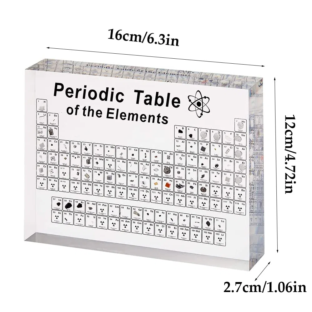 Tavola Periodica, Tavola Periodica in Acrilico, Tavola Periodica Elementi Reali di 83 Elementi, per Studenti Insegnanti Bambini Studenti Artigianato Decorazione