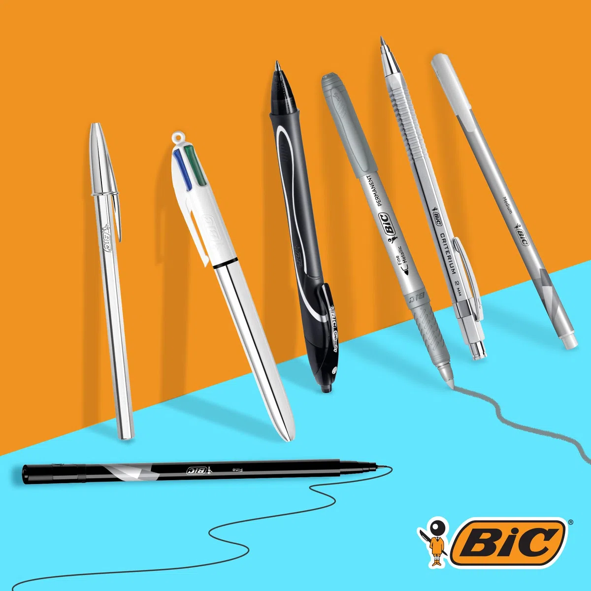 BIC Silver Set Scrittura, 1 Agenda, 2 Penne a Sfera e 1 a Gel, 1 Fineliner punta media Intensity, 1 Fineliner Intensity, 1 Pennarello Indelebile, 1 Portamine