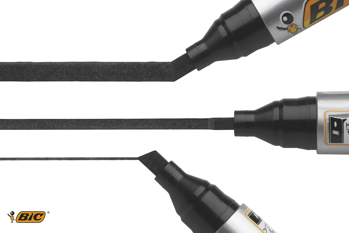 BIC Intensity, Marking 2300, Pennarelli Indelebili Neri ECOlutions, con il 51% di Materiali Riciclati, Punta Tonda Resistente, Cancelleria Casa e Ufficio, 36 Unità "esclusiva amazon"