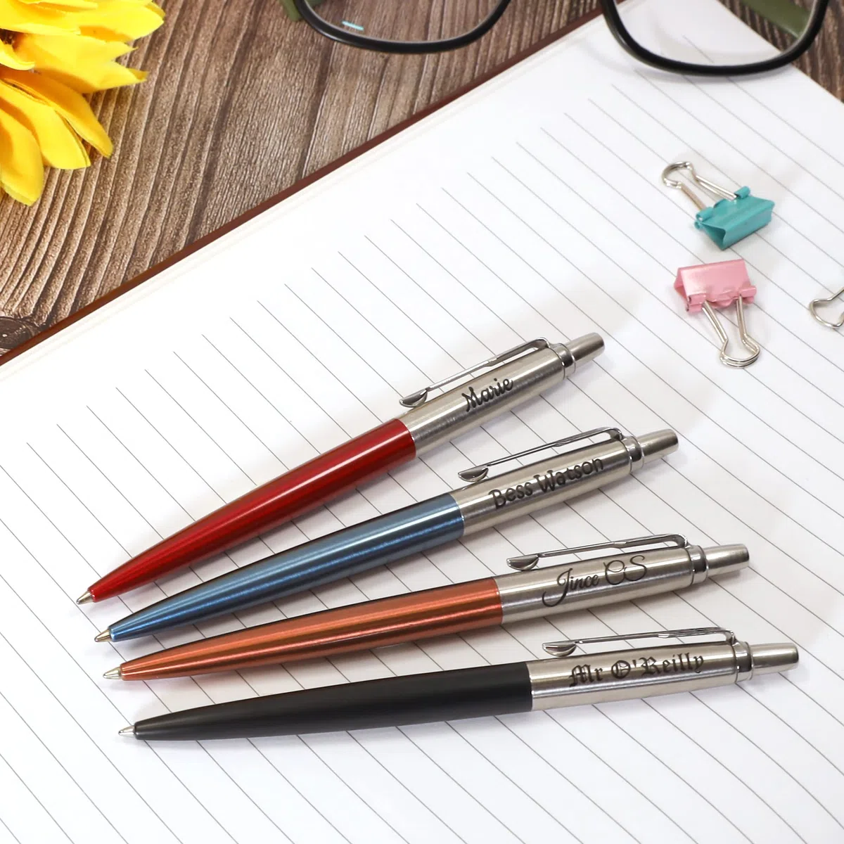 Penna Parker Jotter Bond Street personalizzata + confezione regalo | Crea un regalo davvero unico | Incisione laser (Nero)