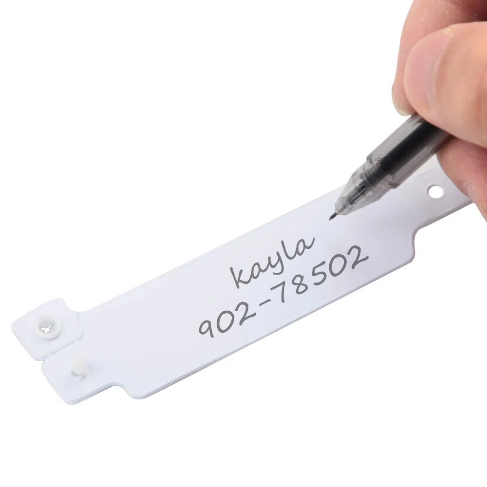 Braccialetti in plastica bianca per ospedale, confezione da 100, braccialetti in vinile identificativi per pazienti, in plastica medica impermeabile