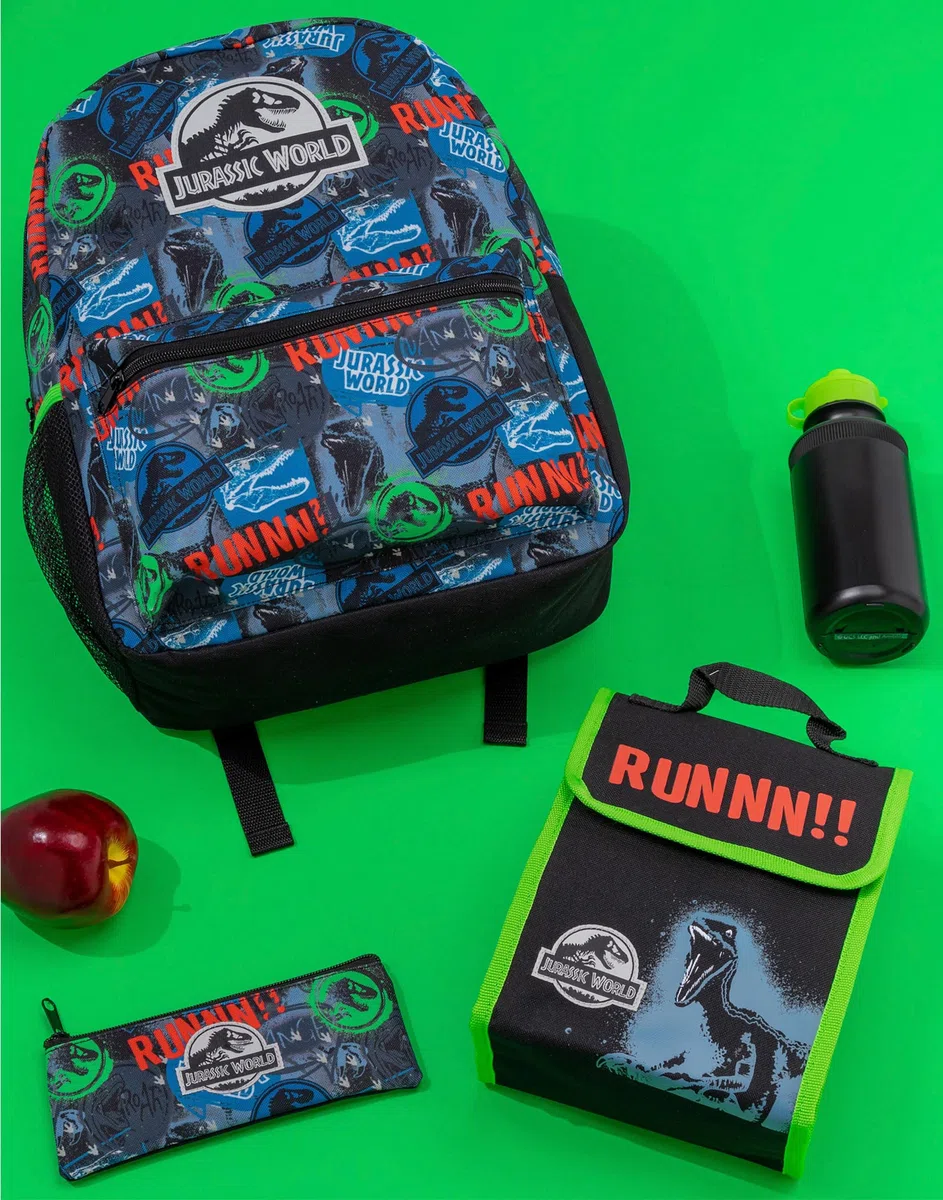 Jurassic World Backpack Set Bambini 4 Pezzi Scolastica Scatola Di Pranzo
