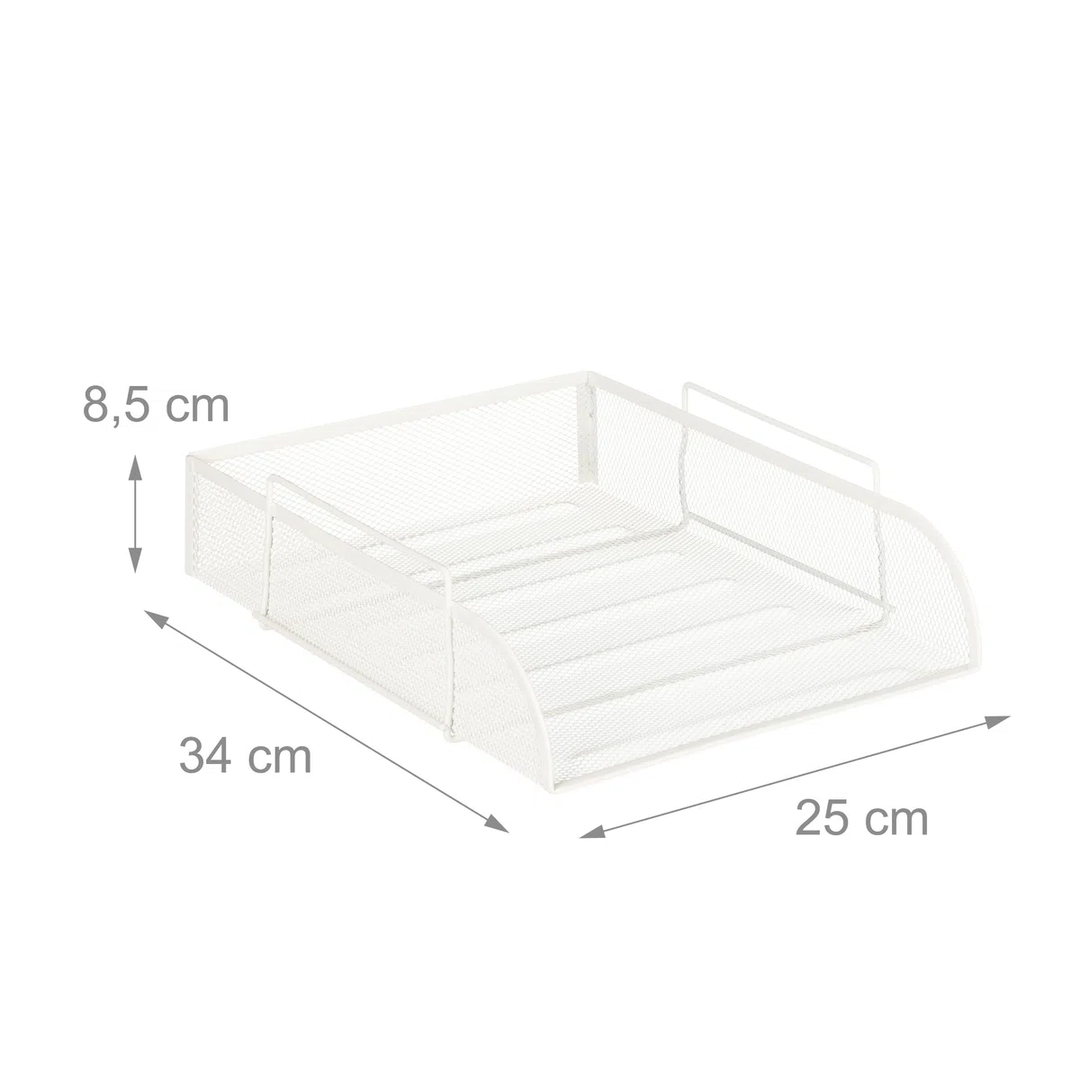 Relaxdays Vaschetta Portadocumenti, per Formato A4, Design a Griglia, Portalettere per Ufficio, Metallo, 25x34 cm,Bianco