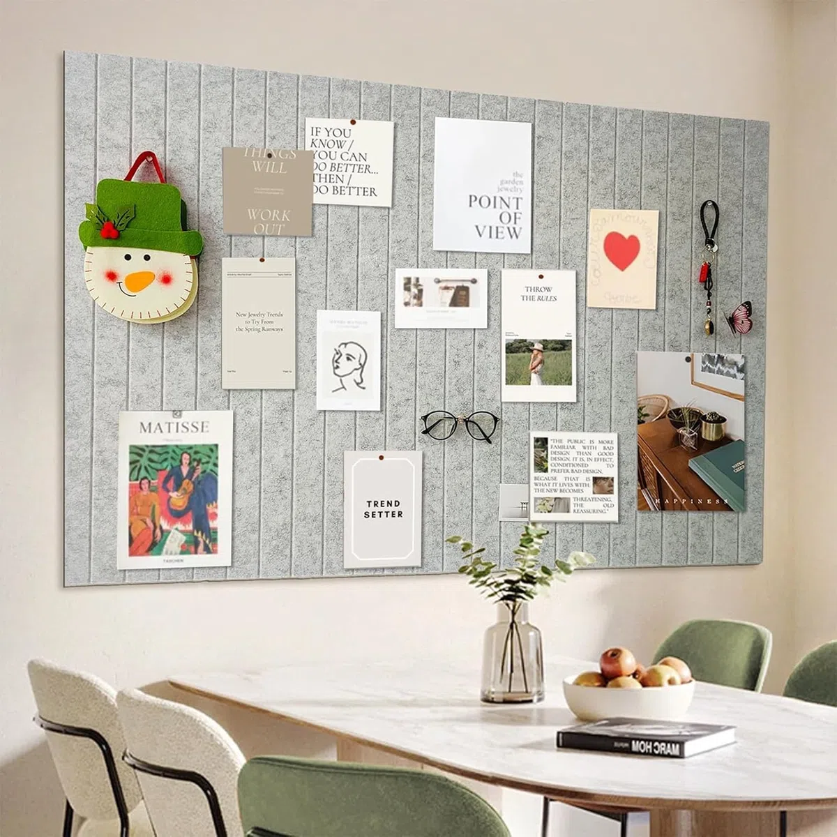 Grande lavagna da 90x60cm, grande tavola di sughero, spessa 0,9cm, decorativa parete di sughero in feltro, tavola per foto pieghevole con nastro adesivo autoadesivo, feltro autoadesivo visionboard