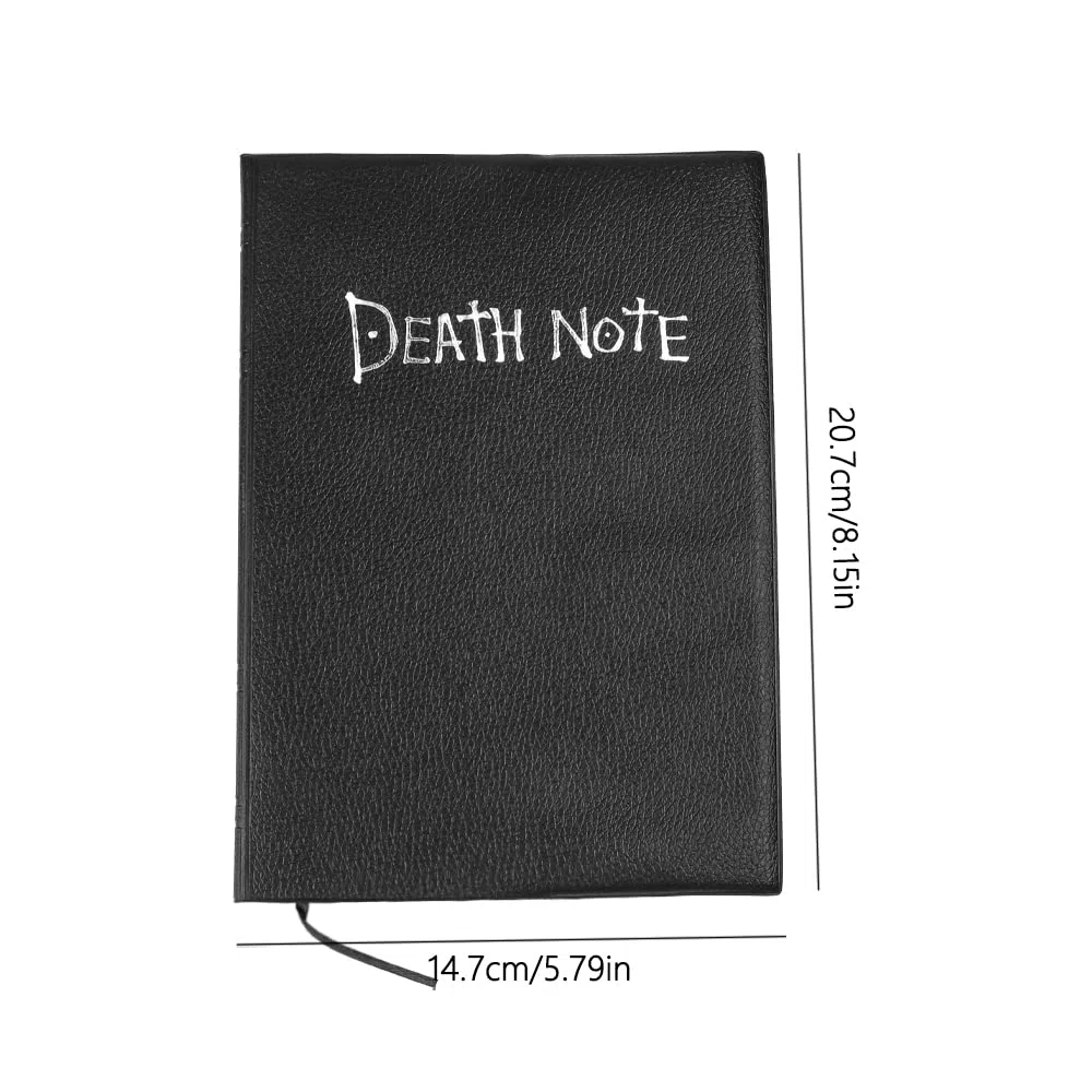 Diario Theme Death Note Notebook con Penna Piuma e Collana, Fashion Anime per Cosplay, Scuola, Taccuino,21x 15 cm