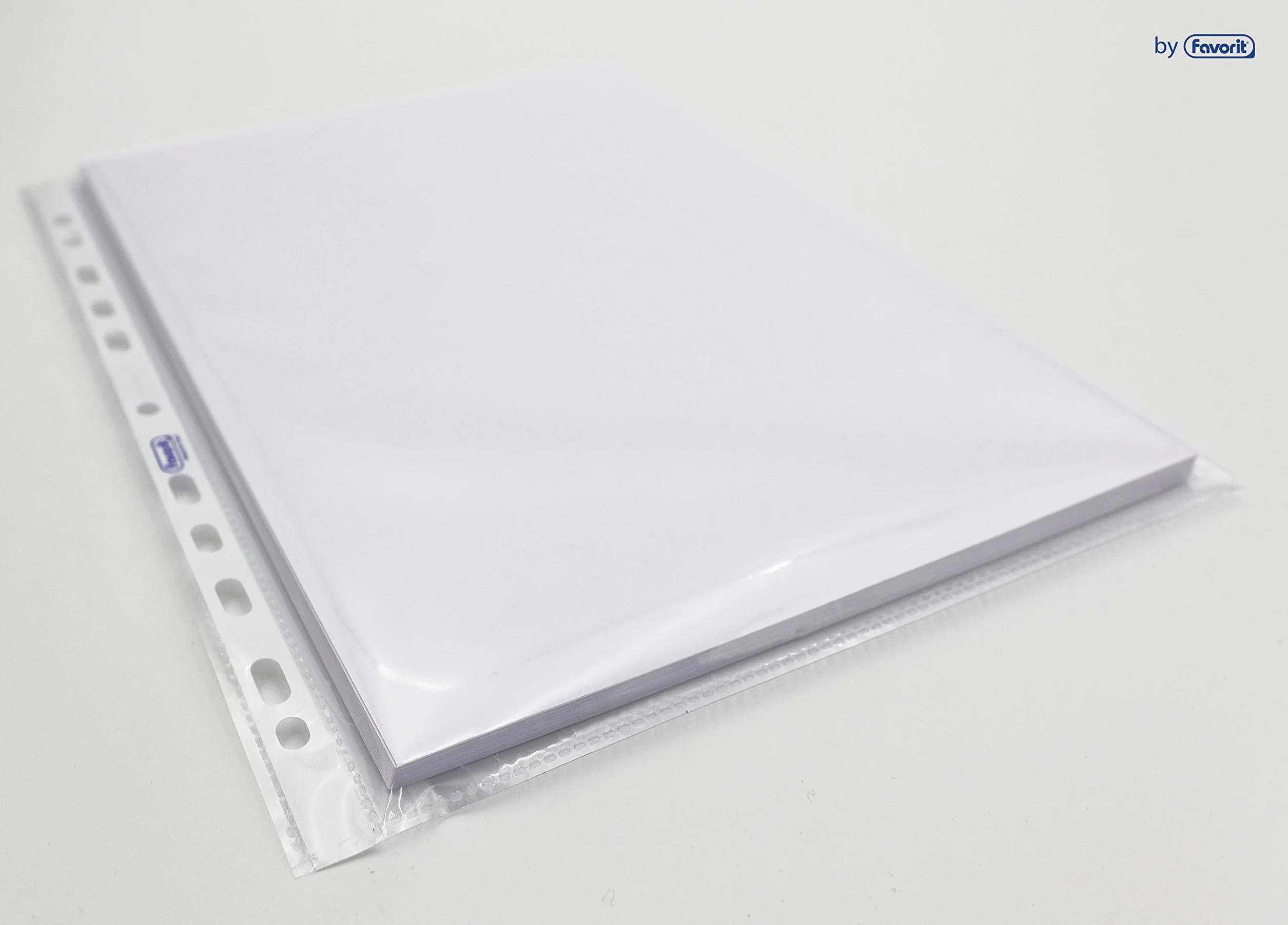 Favorit 100460064 - Buste a Foratura Universale 100 Buste, 24 x 30 cm, Trasparente