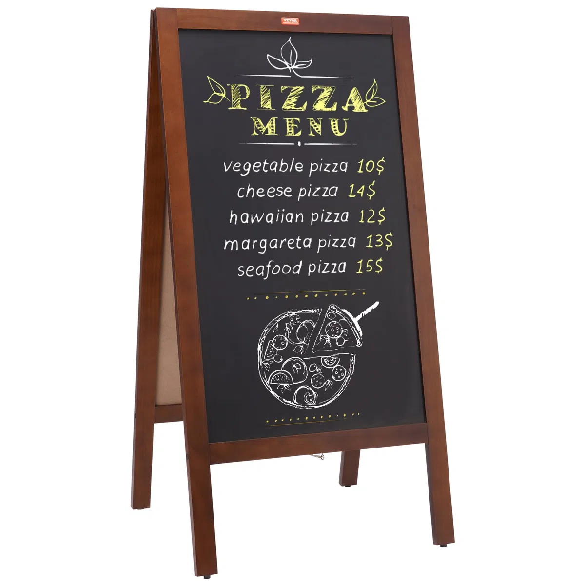 VEVOR Lavagna Magnetica da Terra per Esposizione Menù Avviso Evento da Bar Ristorante Osteria Evento Festa, Lavagna Nera a Gesso Magnetica da Pavimento 508 x 1016 mm con Gessetti Pennelli Cancellino
