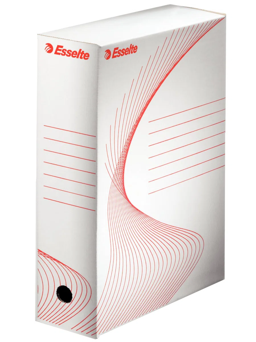 ESSELTE Boxy 100 Scatola Archivio - Dim. 25 x 35 x 10 cm - Per i Documenti F.to A4, Riciclabile al 100 %, Certificato FSC, Confezione da 10 Pezzi, Bianco - 20172