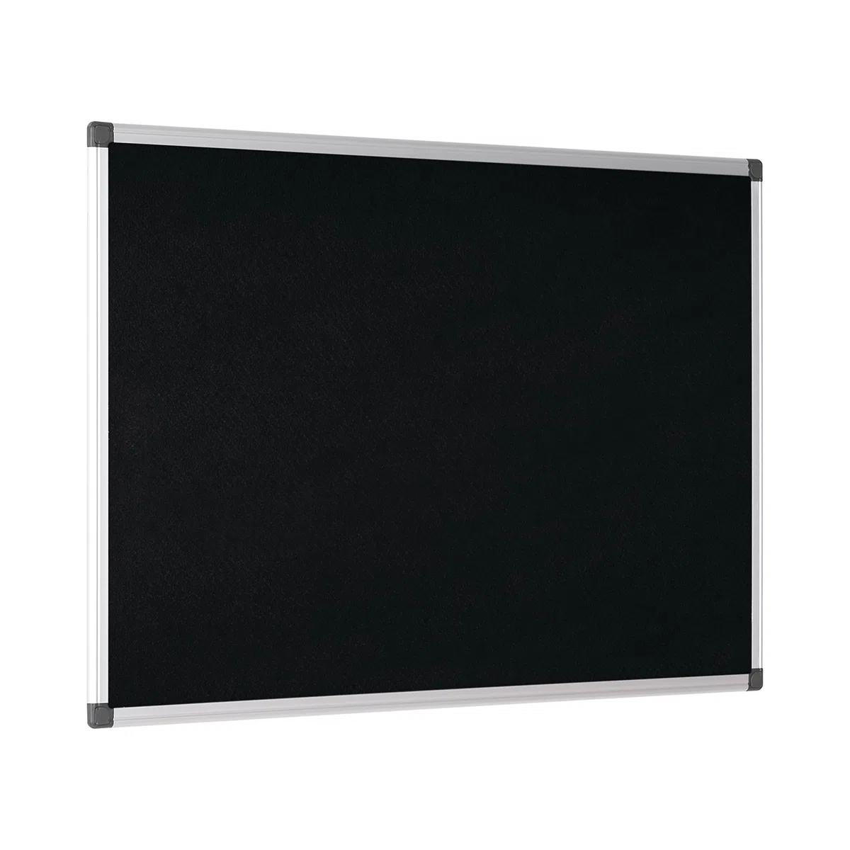 Bi-Office Pannello In Feltro Maya Con Cornice In Alluminio, Bacheca Con Superficie Di Feltro Liscia Nero, 90x60 cm