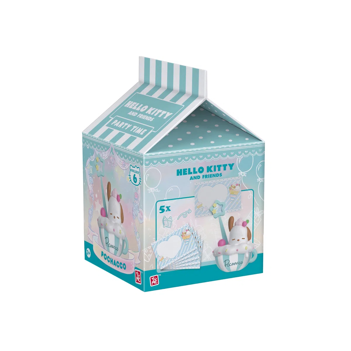 Yume Sanrio Pochacco Party Time Memo Stand - Simpatica clip da scrivania Sanrio con design cappuccino | Regali anime per ragazze e collezionisti Sanrio