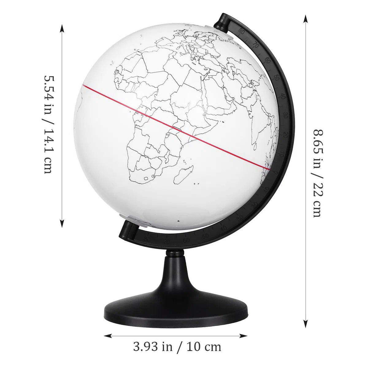 Alipis Mappamondo Bianco da Colorare Fai da Te in Pvc, Globo Incompiuto Cancellabile per Decorazione Artistica da Scrivania o Auto